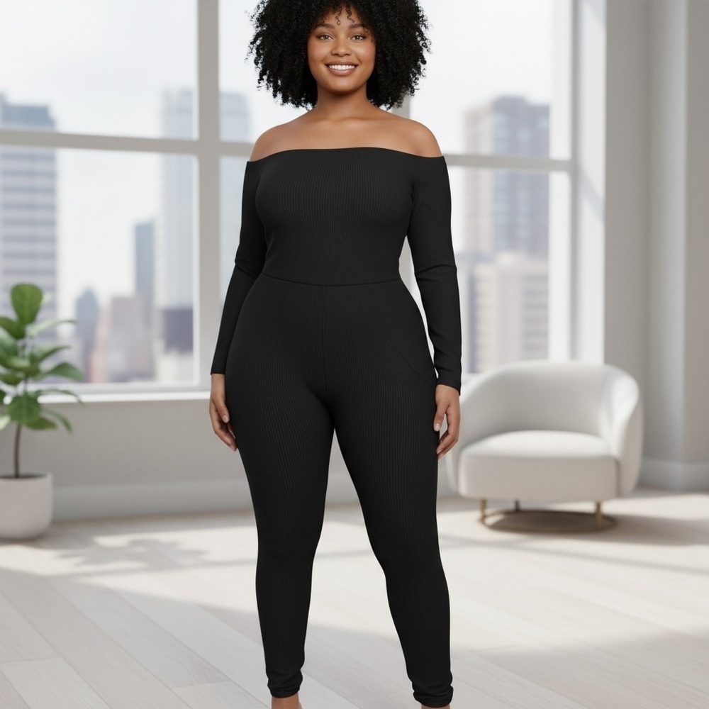 Black Off Shoulder Jumpsuit
New